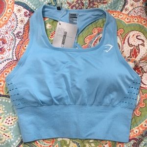 Energy Seamless Crop Top-Sky Blue-Medium